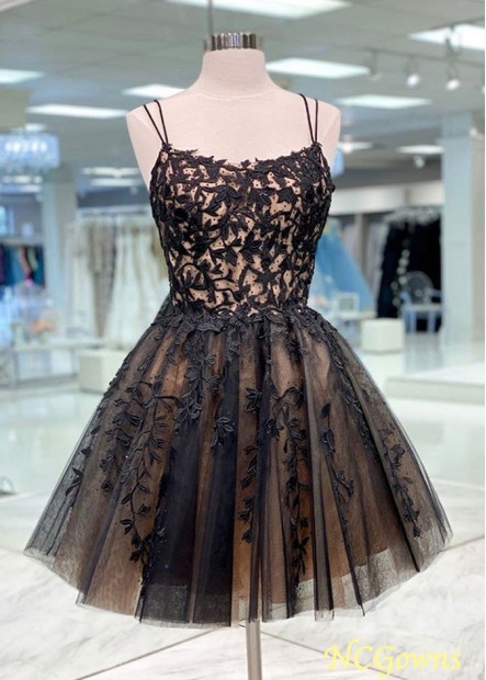 Short/Mini Sleeveless Lace Tulle Homecoming Dresses With Beading YYQ1688539613