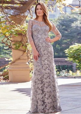 Lace 3/4 Sleeves Floor-Length Mother of the Bride Dresses