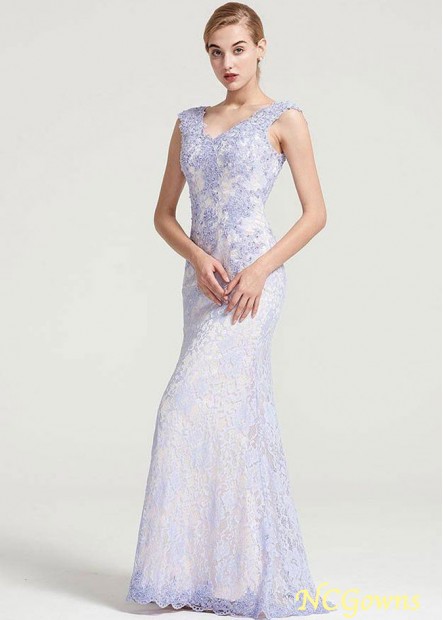 V Neck Sleeveless Floor-Length Lace Appliqued Mother Dress With Sequins 
