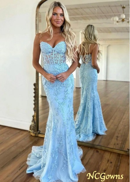 2023 Strapless Mermaid Prom Evening Dresses Corset Back Pageant Dress Z801688448850