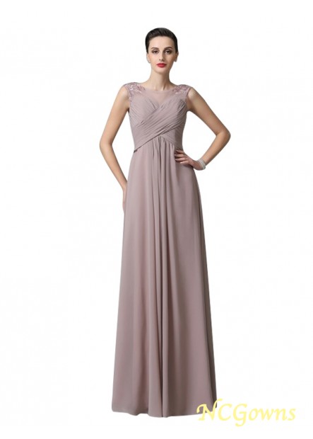 Ncgowns Scoop Neckline A-Line Princess Chiffon Fabric Bridesmaid Dresses