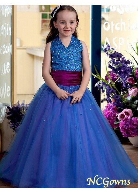 Sleeveless Ball Gown Natural Halter Royal Blue Dresses