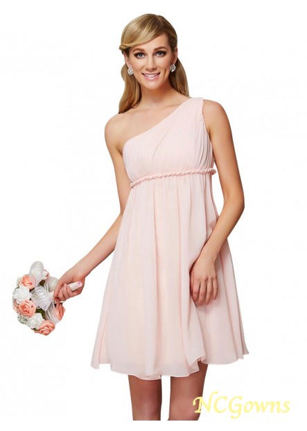 Sash Ribbon Belt Embellishment Natural Waist Other One-Shoulder Neckline Knee-Length Hemline Train Wedding Party Dresses