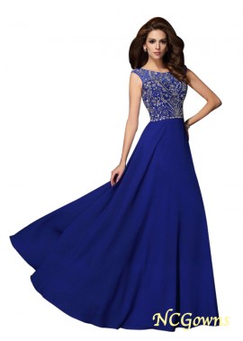 Sleeveless Sleeve Chiffon Fabric Beading Floor-Length A-Line Princess Silhouette Coast Evening Dresses