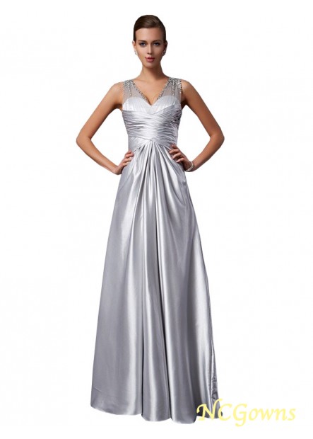 Ncgowns Sleeveless Sleeve Floor-Length Hemline Train Prom Dresses