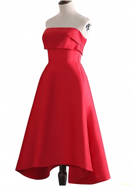Backless Silk Satin Sleeveless A-Line Waist Collection 2023 Prom Dresses