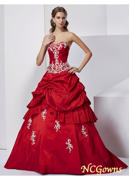 Lace Up Back Style Ball Gown Natural Red Dresses