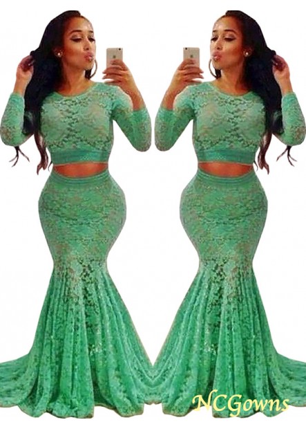 Lace Trumpet Mermaid Long Sleeves Sleeve Mermaid Prom Dresses