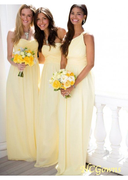 Floor-Length Chiffon Sleeveless A-Line Princess Wedding Party Dresses
