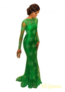 Long Sleeves Green Mermaid Long Evening Gown T801524704017