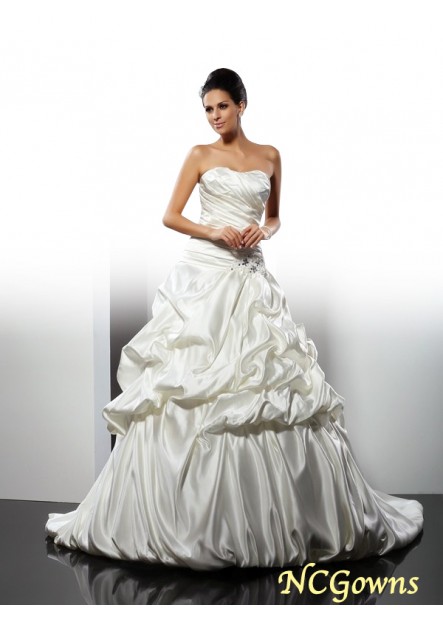 Ncgowns Sweetheart Ball Gown Silhouette Lace Up Satin Sleeveless Empire Luxury Wedding Dresses