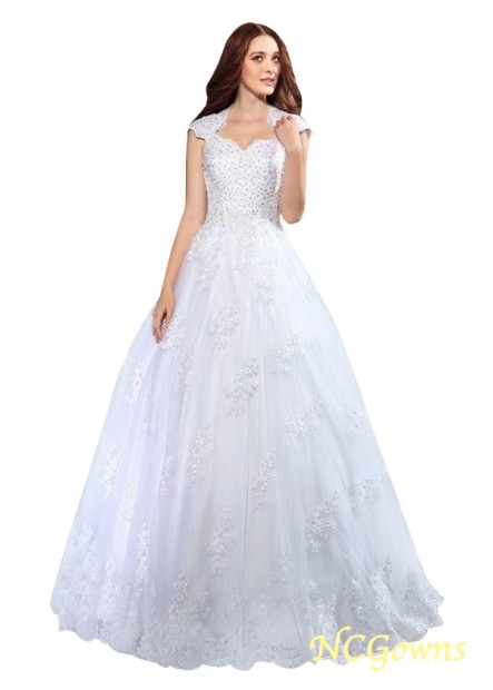 Lace Sweetheart Sleeveless Organza Fabric Ball Gown Natural Wedding Dresses