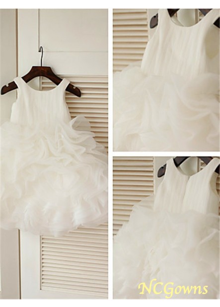 Ball Gown Sleeveless Organza Zipper Wedding Party Dresses