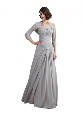 Chiffon Fabric Floor-Length Mother Of The Bride Dresses with Jacket