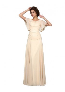 A-Line Short Sleeves Chiffon Mother Of The Bride Dresses