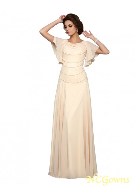 A-Line Short Sleeves Chiffon Mother Of The Bride Dresses