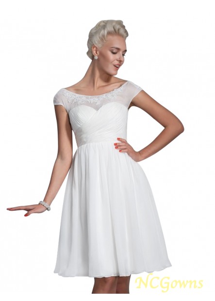 Short Sleeves Sleeve A-Line Princess Silhouette Sheer Neck Ruched Embellishment 2023 Wedding Dresses T801524715232