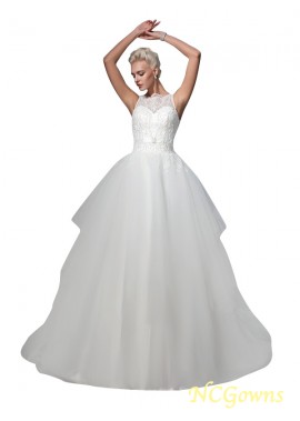 Ball Gown Bateau Neckline Applique Empire Sleeveless Luxury Wedding Dresses