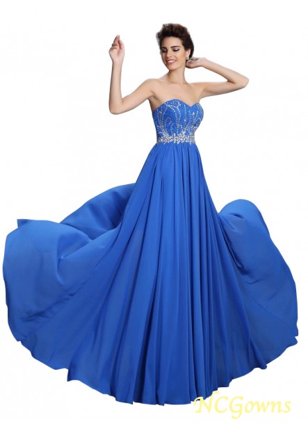 A-Line Princess Silhouette Floor-Length Hemline Train Zipper Natural Sleeveless Sweetheart Beading 2023 Prom Dresses