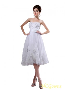 Knee-Length Beading Applique Empire A-Line Princess Wedding Dresses