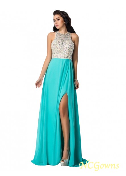 Ncgowns Floor-Length Scoop Neckline Beading A-Line Princess Silhouette Other Long Prom Dresses