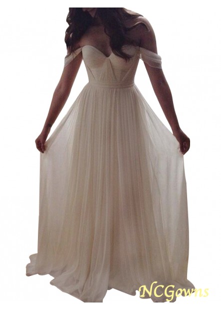 A-Line Princess Silhouette Sleeveless Beading Embellishment Natural Off-The-Shoulder Other Back Style Color