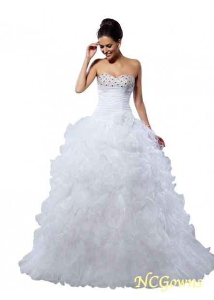 Sleeveless Sleeve Beading Embellishment Empire Waist Ball Gown Silhouette Lace Up Sweetheart Wedding Dresses