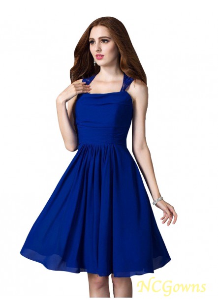 Sleeveless Chiffon Ruffles Short Mini Royal Blue Dresses