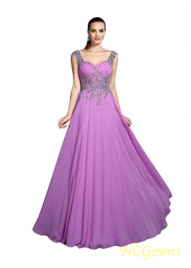 Floor-Length Empire Waist Sleeveless A-Line Princess Zipper Back Style Chiffon Fabric Formal Evening Dresses