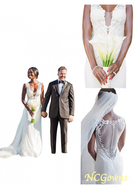 Natural Other Back Style Sheath Column Silhouette Sweep Brush Train Wedding Dresses