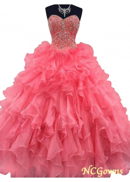 Sleeveless Sleeve Floor-Length Hemline Train Other Ball Gown Silhouette Organza Prom Dresses