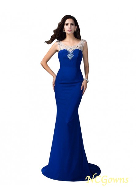 Sleeveless Zipper Chiffon Royal Blue Dresses