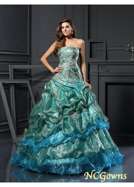 Ball Gown Silhouette Sleeveless Tulle Fabric Empire Applique Embellishment Floor-Length Hemline Train Sweetheart Special Occasion Dresses T801524709780