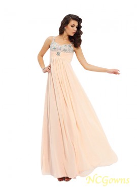 A-Line Princess Sleeveless Empire Spaghetti Straps Floor-Length Formal Evening Dresses