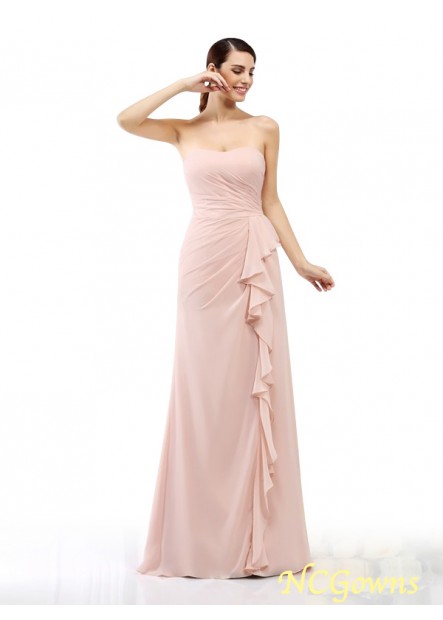 Sleeveless Sleeve Zipper Floor-Length Strapless Empire Bridesmaid Dresses