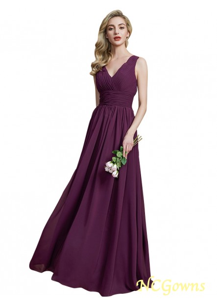 Ncgowns V-Neck Neckline Natural Sleeveless Floor-Length Bridesmaid Dresses T801524721845