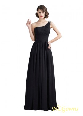 A-Line Princess Natural Zipper Sleeveless Floor-Length One-Shoulder Chiffon Formal Dresses T801524713283