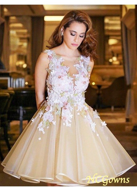 Organza A-Line Princess Silhouette Other Back Style Sleeveless Sleeve Natural Homecoming Dresses