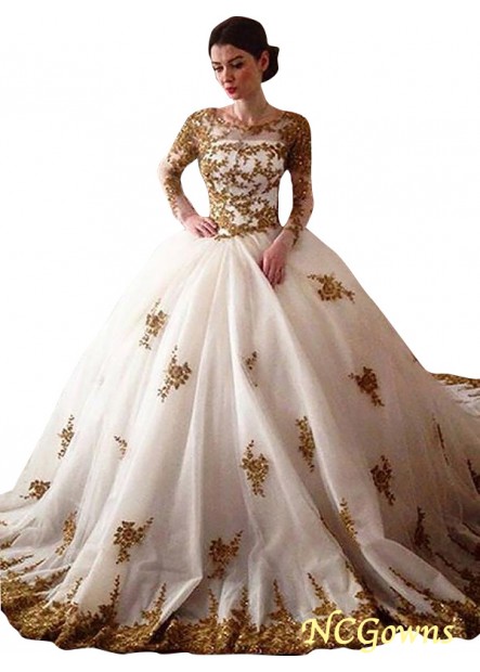 Ncgowns Ball Gown Silhouette Court Train Long Sleeves Ball Gowns