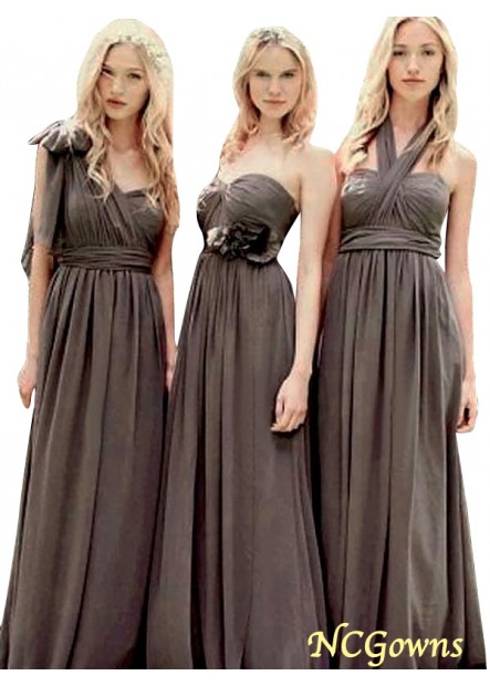 Ncgowns Floor-Length Natural Sleeveless Bridesmaid Dresses