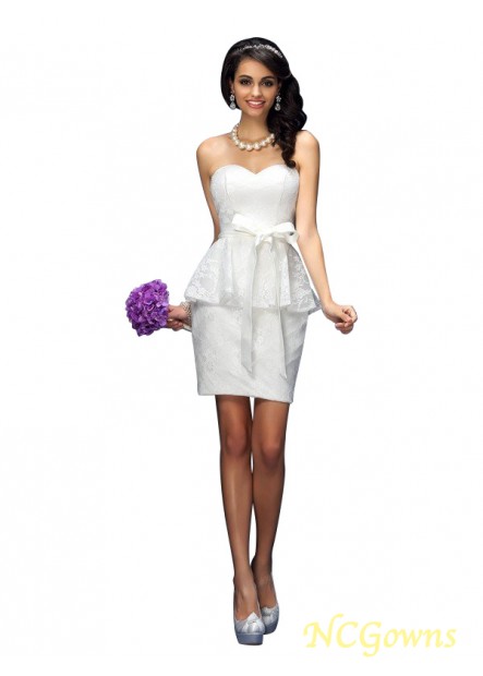 Sweetheart Natural Waistline Mini Silhouette Short Mini Wedding Party Dresses
