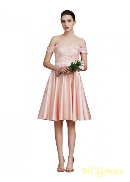 Ncgowns Short Sleeves Applique Natural Waist Bridesmaid Dresses