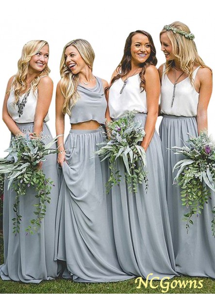 Other Natural A-Line Princess Floor-Length Sleeveless Bridesmaid Dresses