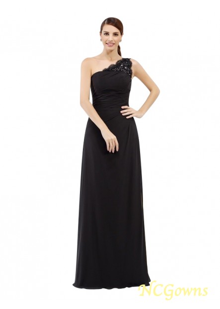 Empire Other Satin One-Shoulder Zipper Black Dresses