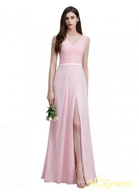 A-Line Princess Natural Floor-Length Sleeveless Other Back Style Bridesmaid Dresses
