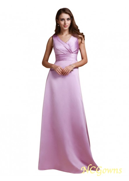 A-Line Princess Empire Ruched Embellishment Floor-Length Hemline Train Pink Dresses