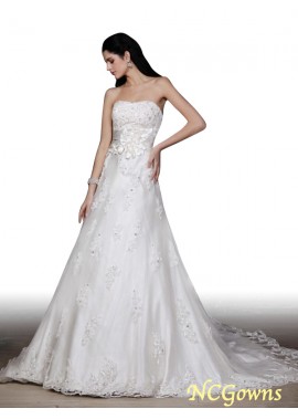 Beading Hand-Made Flower Applique Empire Waist Sleeveless Wedding Dresses T801524715869
