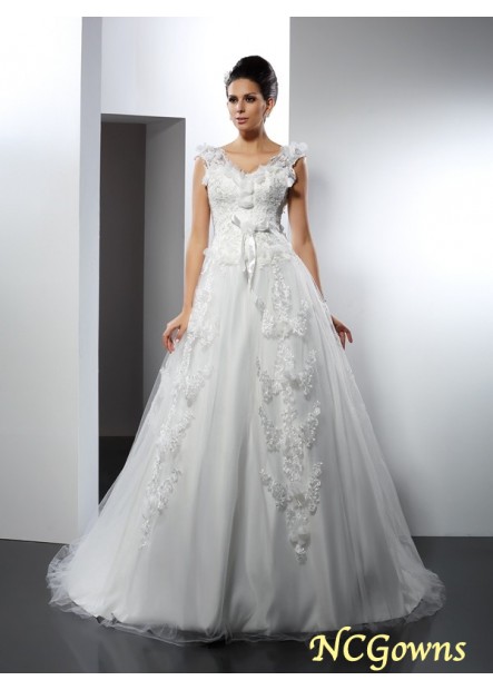 Zipper Back Style Cathedral Train Sleeveless Empire A-Line Princess Luxury Wedding Dresses