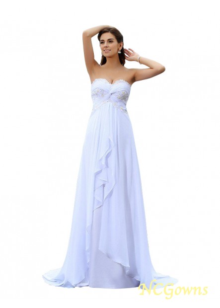 Sleeveless Sleeve Chiffon Sweetheart Neckline Zipper A-Line Princess Beach Wedding Dresses T801524715025