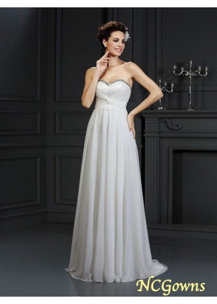 Chapel Train Ruffles A-Line Princess Chiffon Sleeveless Sleeve 2023 Wedding Dresses